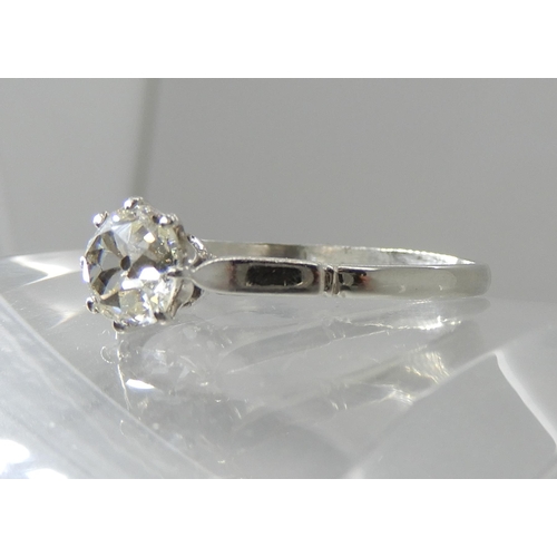 707 - A SOLITAIRE OLD CUT DIAMOND RING