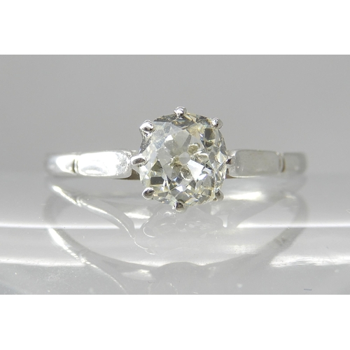 707 - A SOLITAIRE OLD CUT DIAMOND RING