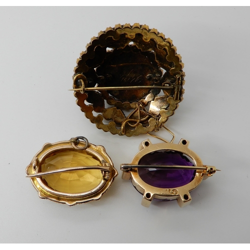 717 - THREE VINTAGE BROOCHES