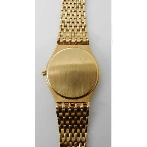 718 - AN 18CT GOLD UNISEX LONGINES QUARTZ WRISTWATCH