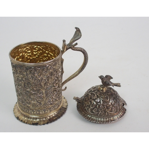 72 - A pair of Chinese silver bamboo spill vases