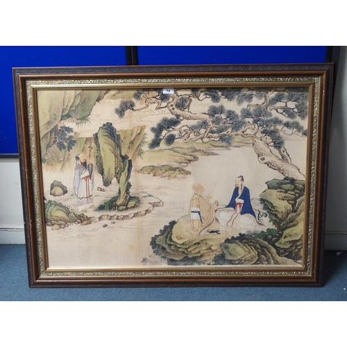 74 - A CHINESE SILK PAINTING