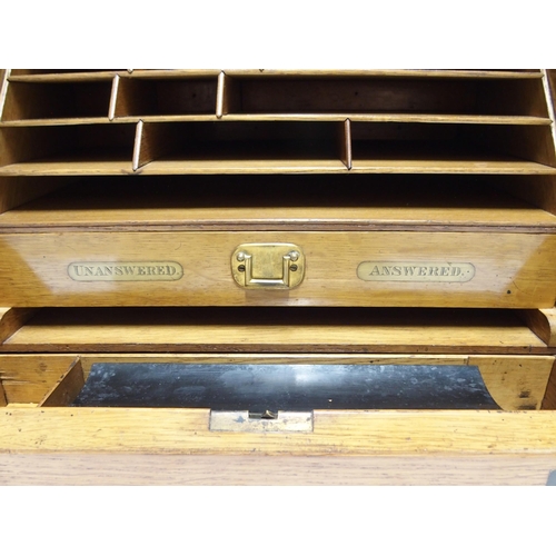 805 - AN ASPREY & SON OAK AND BRASS BOUND STATIONARY CABINET