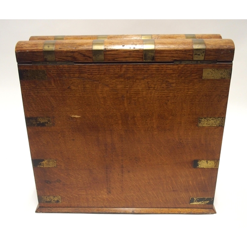 805 - AN ASPREY & SON OAK AND BRASS BOUND STATIONARY CABINET