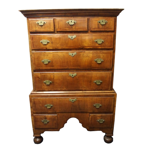 806 - *WITHDRAWN* A WILLIAM AND MARY STYLE WALNUT CHEST ON STAND