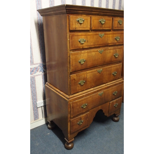 806 - *WITHDRAWN* A WILLIAM AND MARY STYLE WALNUT CHEST ON STAND