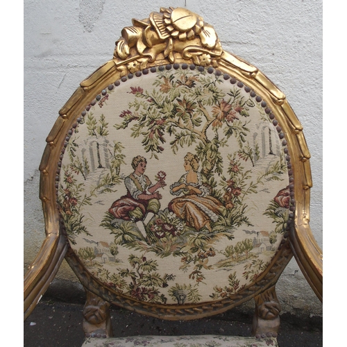 807 - A PAIR OF LOUIS XV STYLE GILTWOOD FAUTEUIL