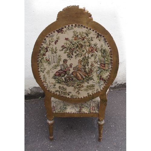 807 - A PAIR OF LOUIS XV STYLE GILTWOOD FAUTEUIL