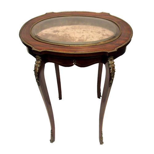 808 - A ROSEWOOD AND GILT METAL MOUNTED BIJOUTERIE TABLE