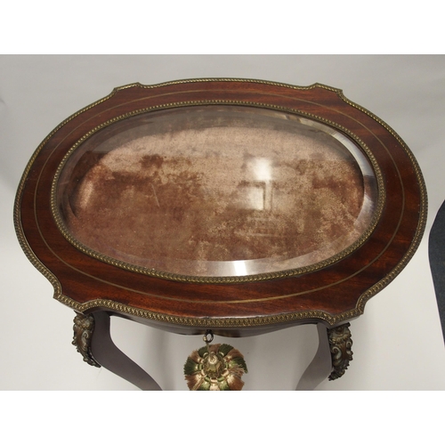 808 - A ROSEWOOD AND GILT METAL MOUNTED BIJOUTERIE TABLE