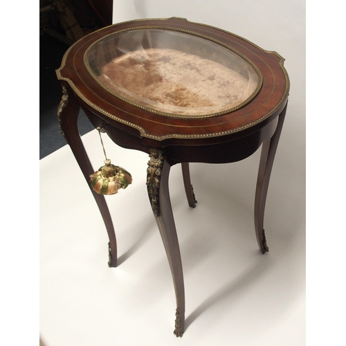 808 - A ROSEWOOD AND GILT METAL MOUNTED BIJOUTERIE TABLE