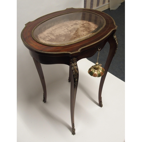 808 - A ROSEWOOD AND GILT METAL MOUNTED BIJOUTERIE TABLE