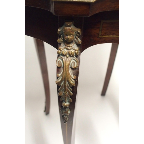 808 - A ROSEWOOD AND GILT METAL MOUNTED BIJOUTERIE TABLE