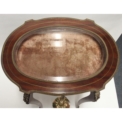 808 - A ROSEWOOD AND GILT METAL MOUNTED BIJOUTERIE TABLE