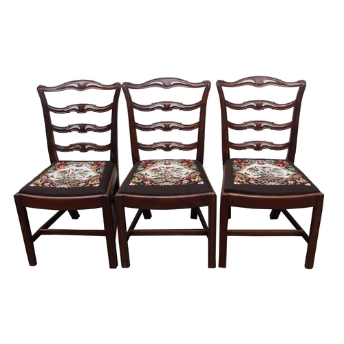 812 - A SET OF EIGHT CHIPPENDALE STYLE REPRODUCTION MAHOGANY DINING CHAIRS