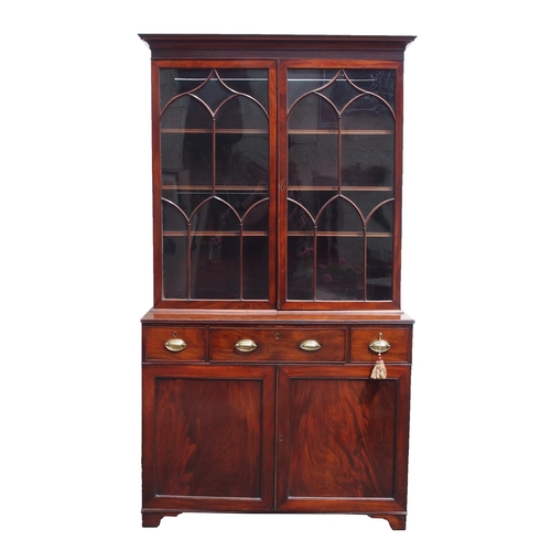 813 - A 19TH CENTURY MAHOGANY SECRETAIRE BOOKCASE