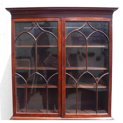 813 - A 19TH CENTURY MAHOGANY SECRETAIRE BOOKCASE