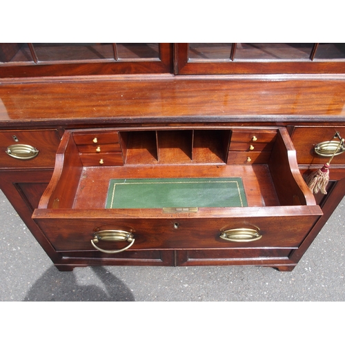 813 - A 19TH CENTURY MAHOGANY SECRETAIRE BOOKCASE