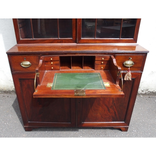 813 - A 19TH CENTURY MAHOGANY SECRETAIRE BOOKCASE