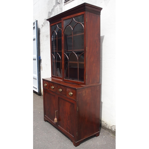 813 - A 19TH CENTURY MAHOGANY SECRETAIRE BOOKCASE