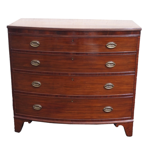 817 - A 19TH CENTURY MAHOGANY BOWFRONT CHEST