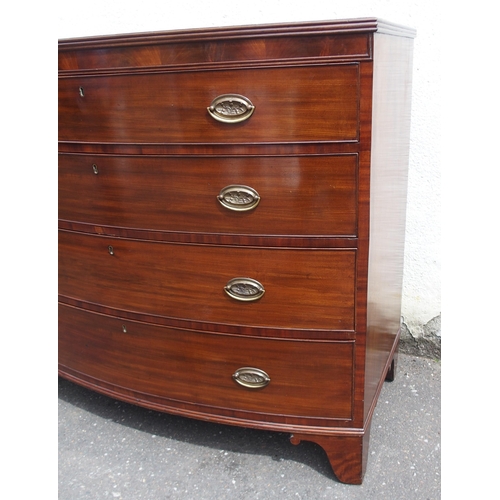 817 - A 19TH CENTURY MAHOGANY BOWFRONT CHEST