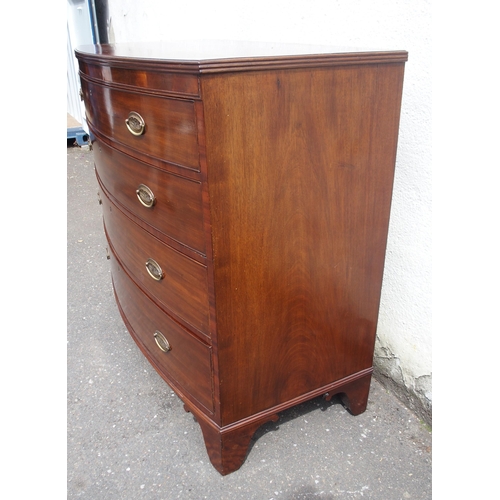 817 - A 19TH CENTURY MAHOGANY BOWFRONT CHEST