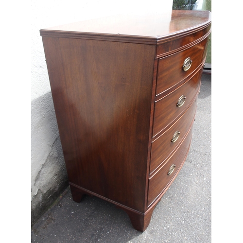 817 - A 19TH CENTURY MAHOGANY BOWFRONT CHEST