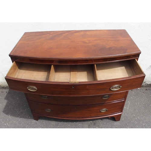 817 - A 19TH CENTURY MAHOGANY BOWFRONT CHEST