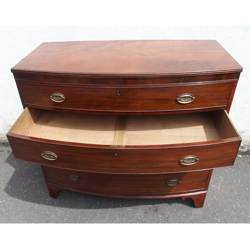 817 - A 19TH CENTURY MAHOGANY BOWFRONT CHEST