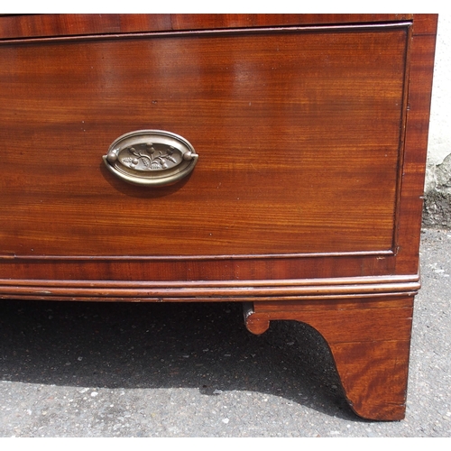 817 - A 19TH CENTURY MAHOGANY BOWFRONT CHEST