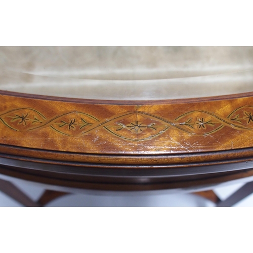 822 - A SATINWOOD EBONY LINED AND FOLIATE INLAID BIJOUTERIE TABLE