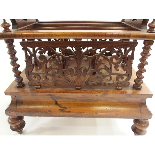 823 - A VICTORIAN WALNUT CANTERBURY