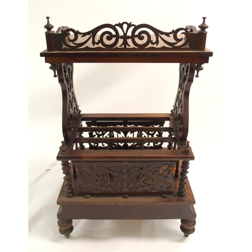 823 - A VICTORIAN WALNUT CANTERBURY