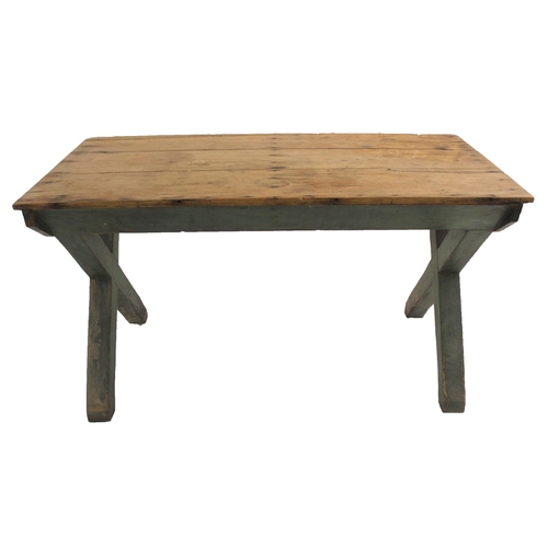 828 - A FRENCH PINE KITCHEN TABLE