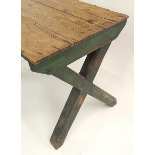 828 - A FRENCH PINE KITCHEN TABLE