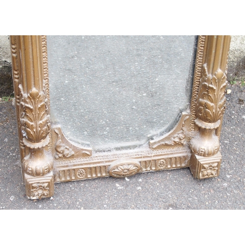 829 - AN EMPIRE STYLE GILTWOOD HALL MIRROR