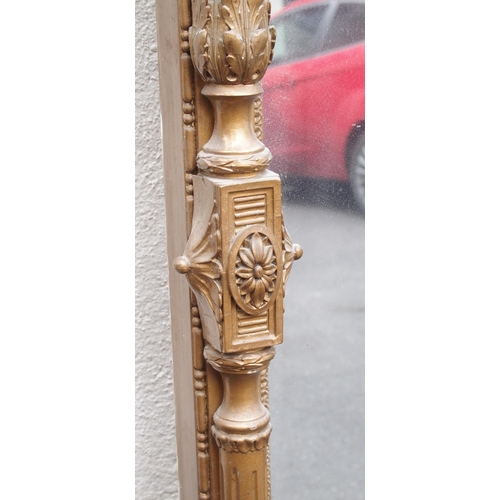 829 - AN EMPIRE STYLE GILTWOOD HALL MIRROR