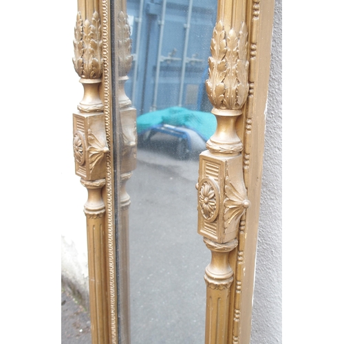 829 - AN EMPIRE STYLE GILTWOOD HALL MIRROR