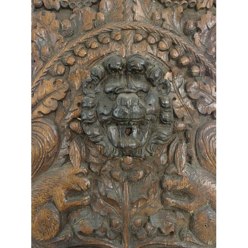 834 - AN OAK ARMORIAL PANEL