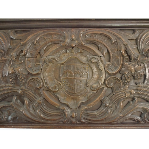 834 - AN OAK ARMORIAL PANEL