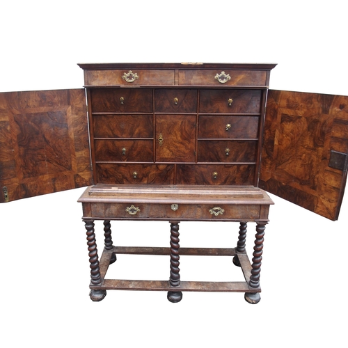 845 - A WILLIAM AND MARY STYLE WALNUT CHEST ON STAND