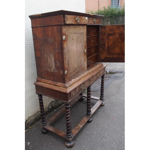 845 - A WILLIAM AND MARY STYLE WALNUT CHEST ON STAND