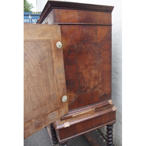 845 - A WILLIAM AND MARY STYLE WALNUT CHEST ON STAND