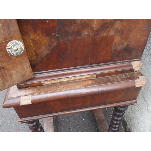 845 - A WILLIAM AND MARY STYLE WALNUT CHEST ON STAND