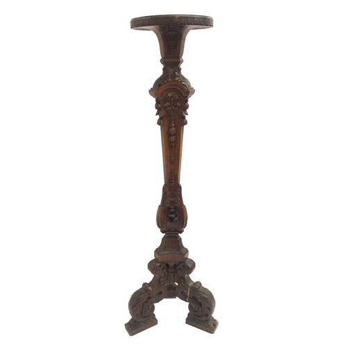 847 - A CONTINENTAL WALNUT TORCHERE