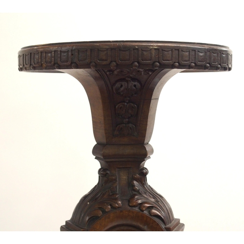 847 - A CONTINENTAL WALNUT TORCHERE