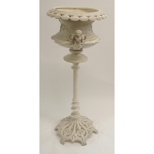 848 - A CAST METAL JARDINIERE