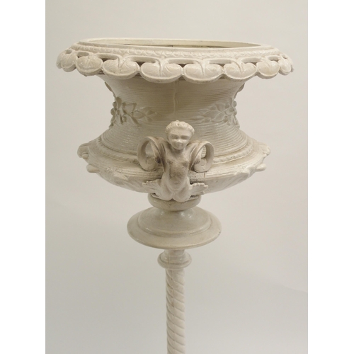 848 - A CAST METAL JARDINIERE