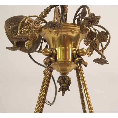 859 - A PAIR OF GILT METAL EIGHT-BRANCH CEILING LIGHTS